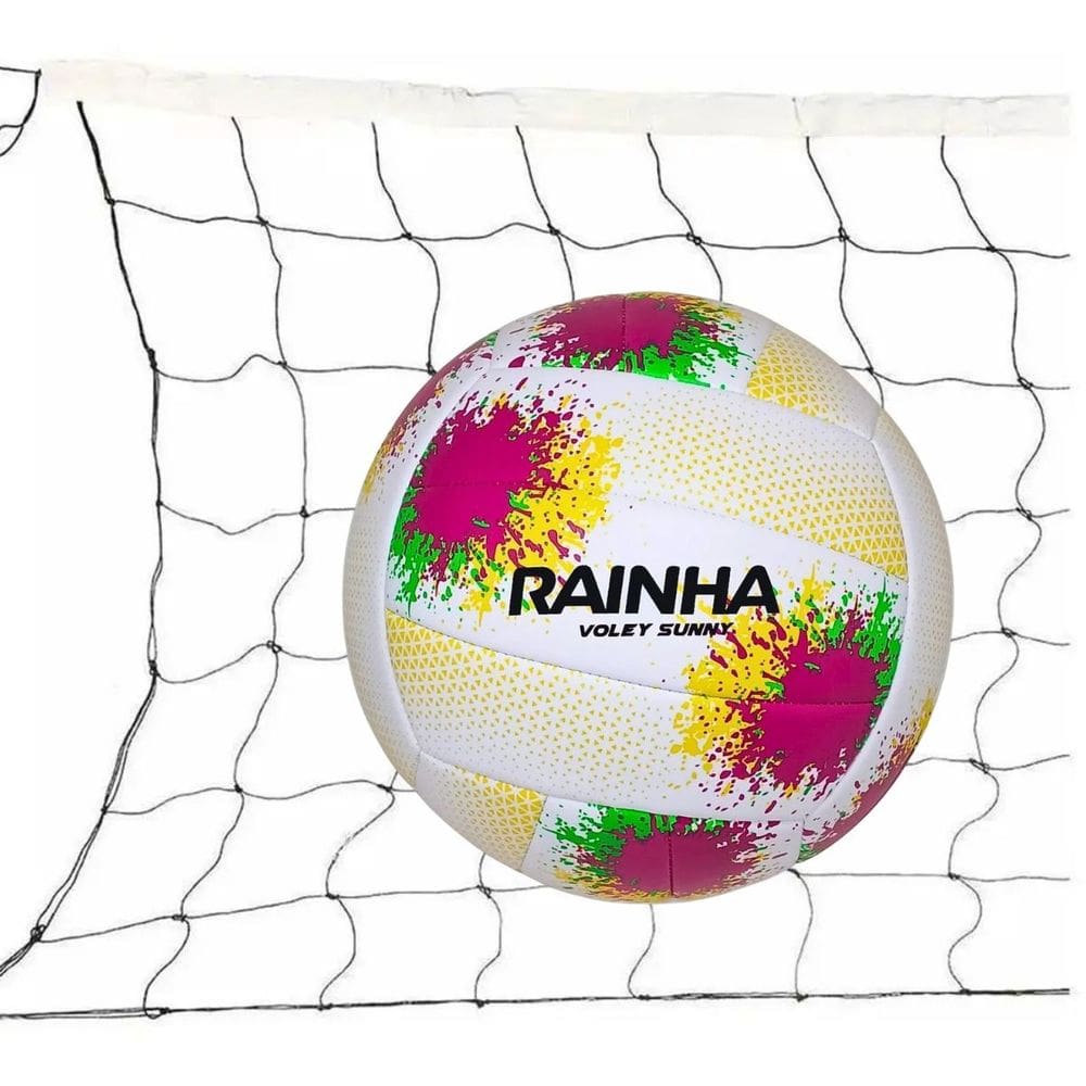 Kit Bola De Vôlei Rainha Sunny + Rede Vôlei Master Rede Seda 5M 1 Faixa Sintética