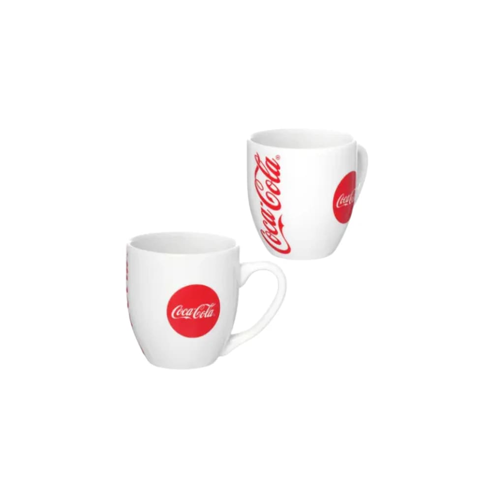 Kit Jogo 4 Canecas Coca-Cola Em Cerâmica 300ml - Branco