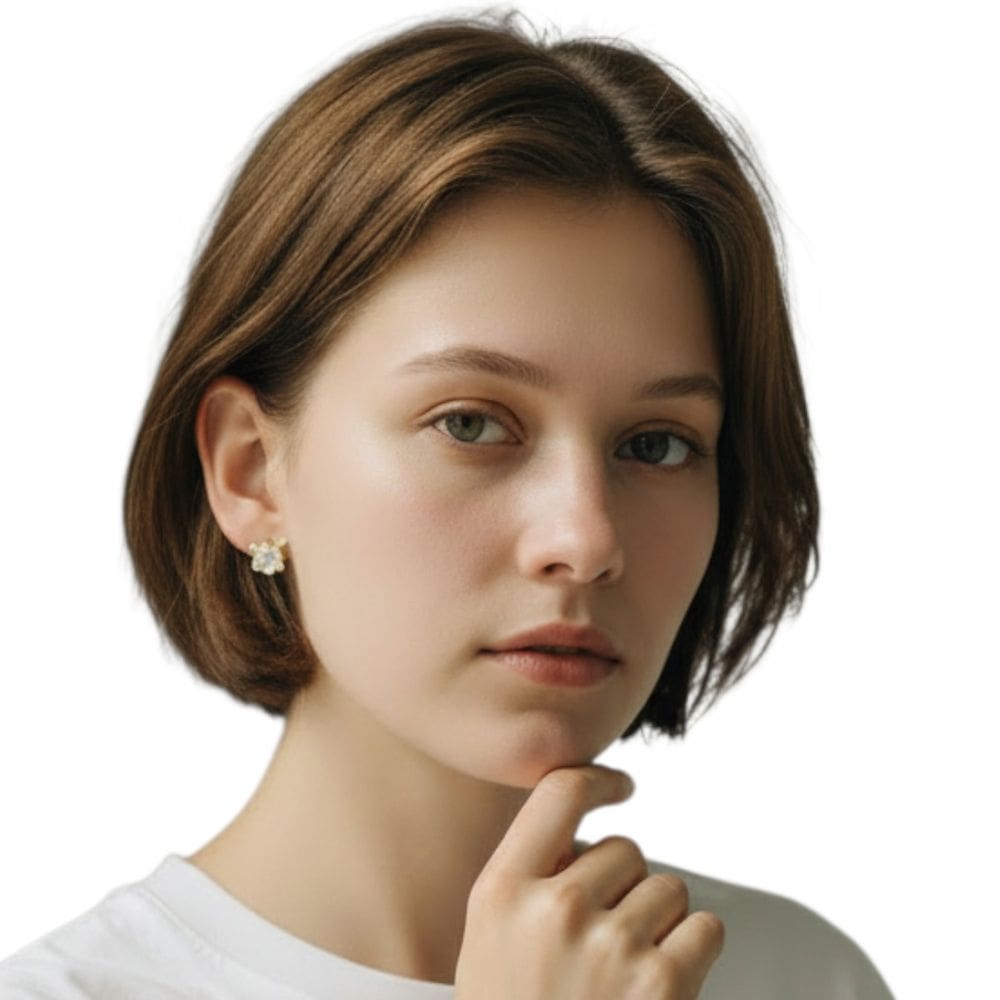 Brinco Feminino Red 4mm Banhado em Ouro Semi Jóia Juliana Prado 38733