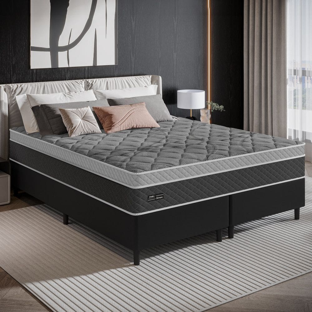 Cama Box King 193cm Molas Ensacadas Ferrara Umaflex Base 2CEN