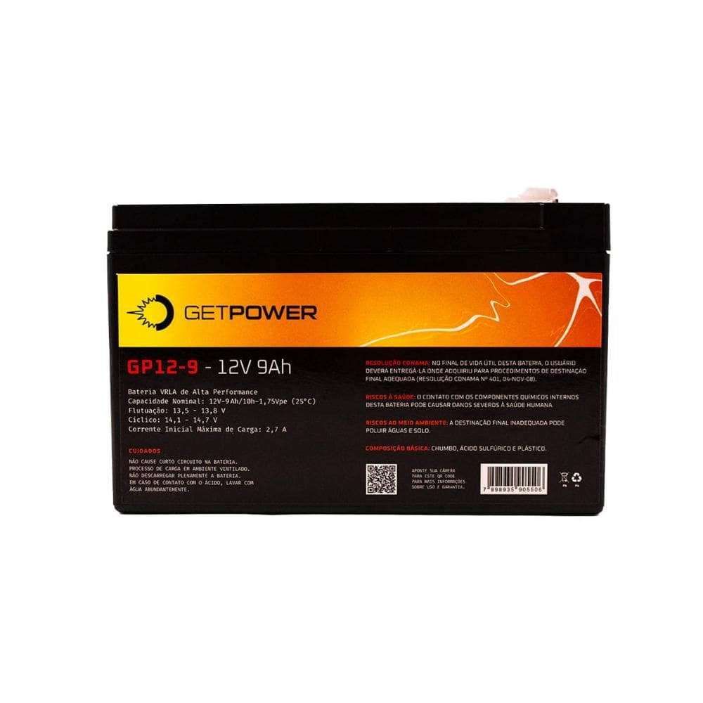 Bateria Selada 12V 9ah T2 Gp12-9 Getpower