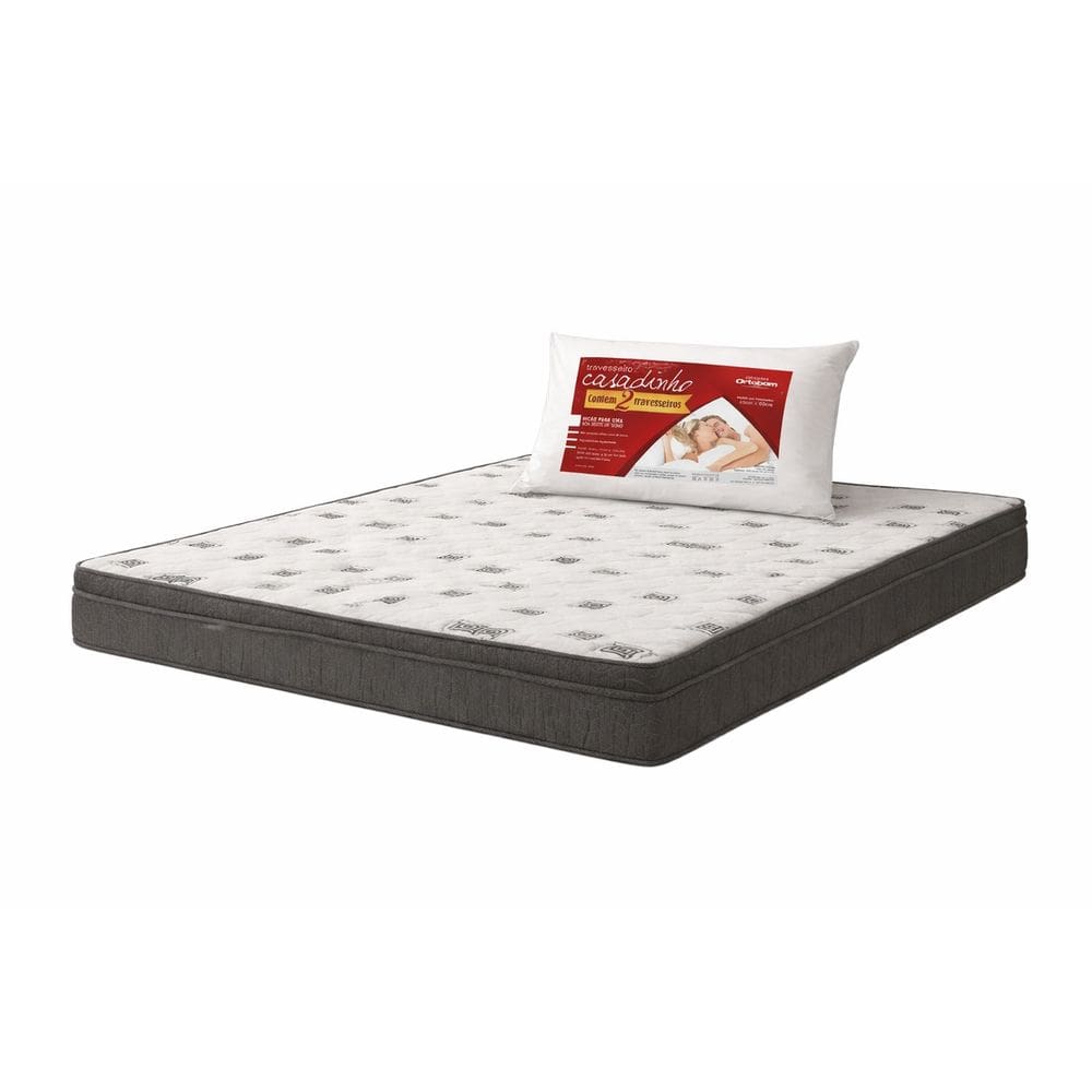 Colchão Casal Ortobom Light D45 138x188x20 + 2 Travesseiros