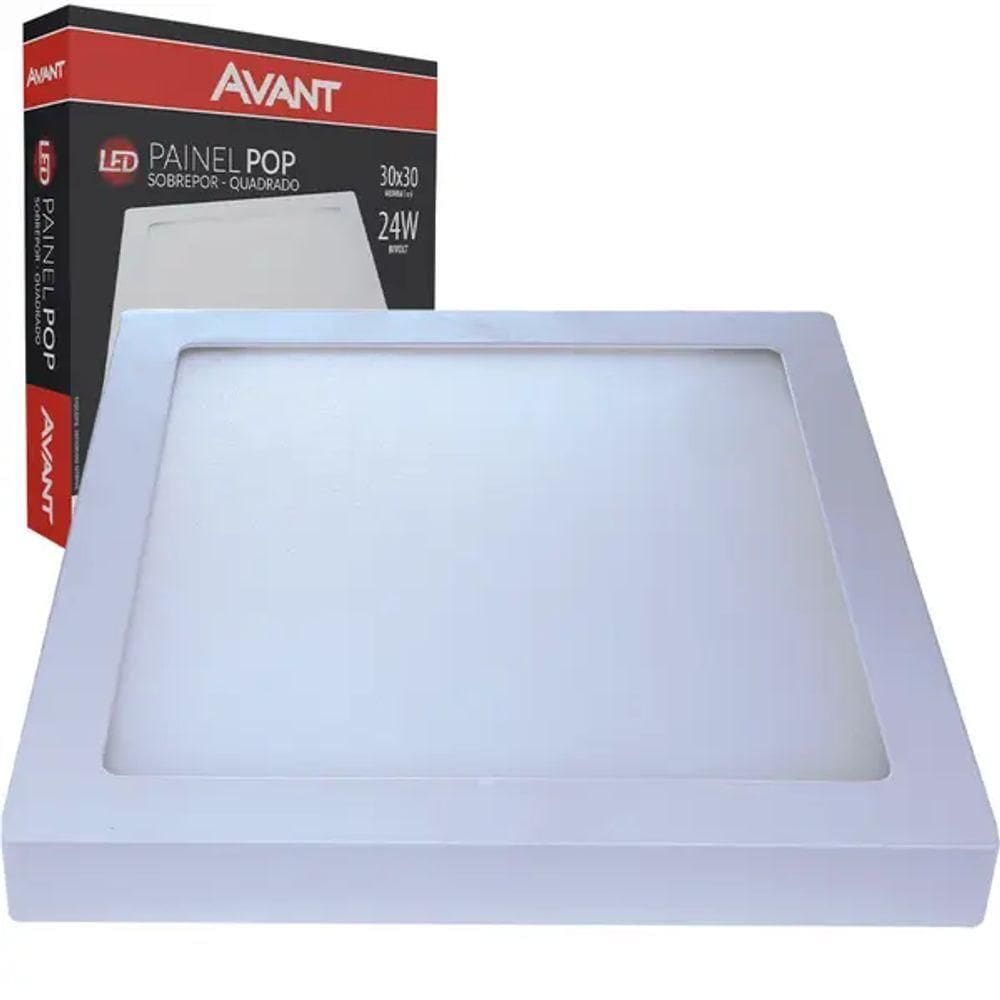 Painel Paflon Led Quadrado 24w 6500k Avant 30x30 Sobrepor