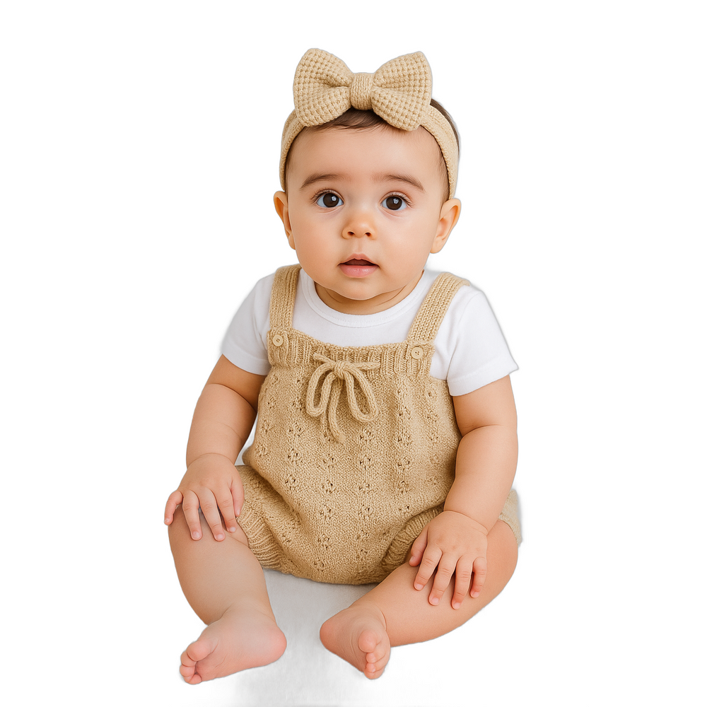 roupa bebe Jamper de Tricô de Verão Cor Palha tamanho 1