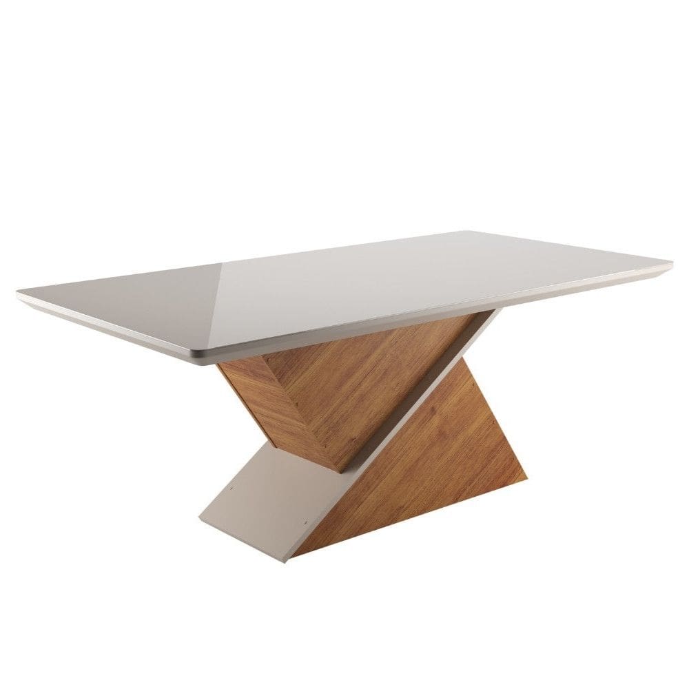 Mesa de Jantar 180cm com Tampo de Vidro Glamurosa Viero