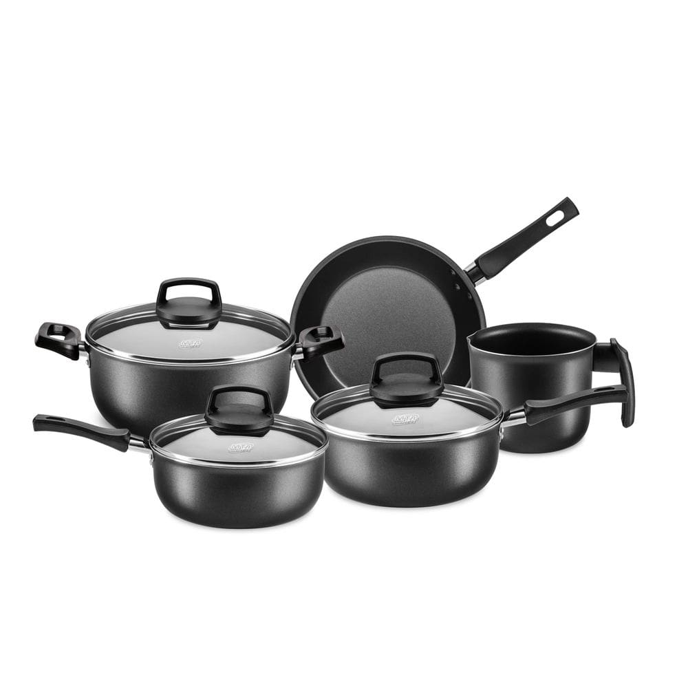 Jogo de Panelas 5 Peças Antiaderente Conjunto Safira Grafite MTA