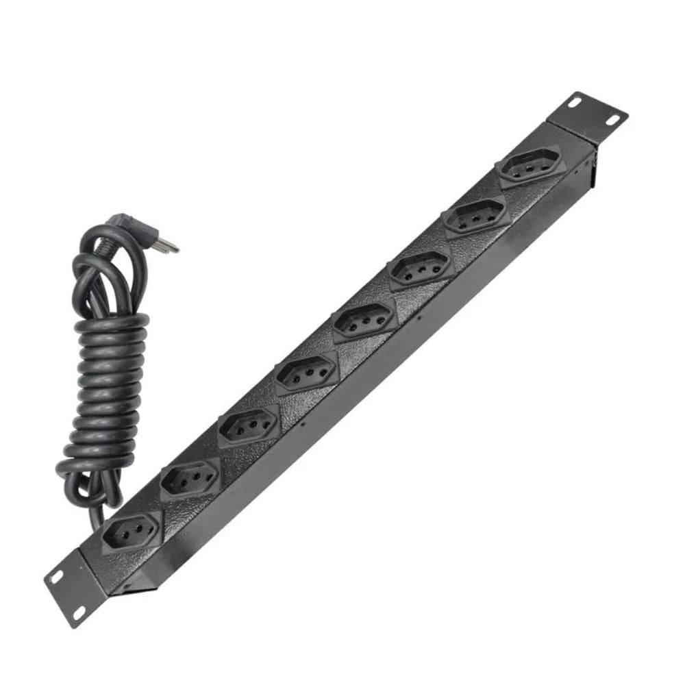 Calha de Tomada 19” com 8 Tomadas 10A Preto WJ Moreira