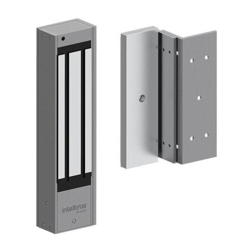 Fechadura Eletroímã Intelbras FE 10300 V2 Prata 300kgf 12Vdc