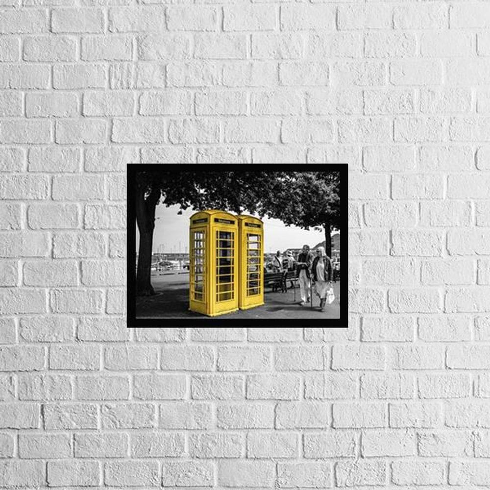 Quadro Fotografia Cabine Amarela 24X18Cm