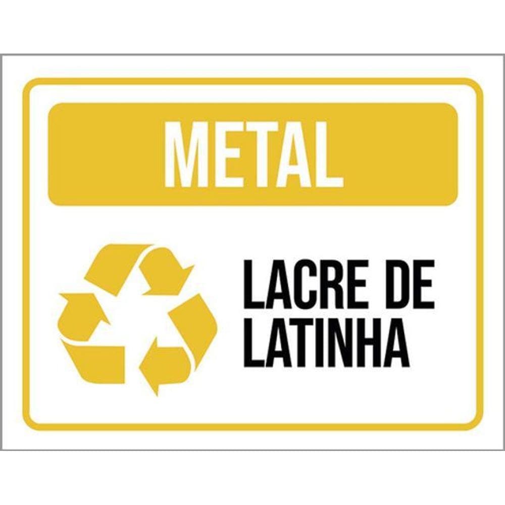 Kit 10 Placas Sinalização - Lixo Metal Lacre De Latinha