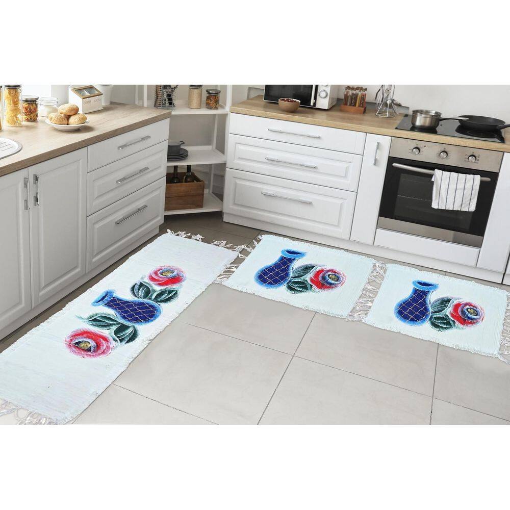 Jogo Passadeira Cozinha Kit 3 Peças Mexicano Pintado A Mão V