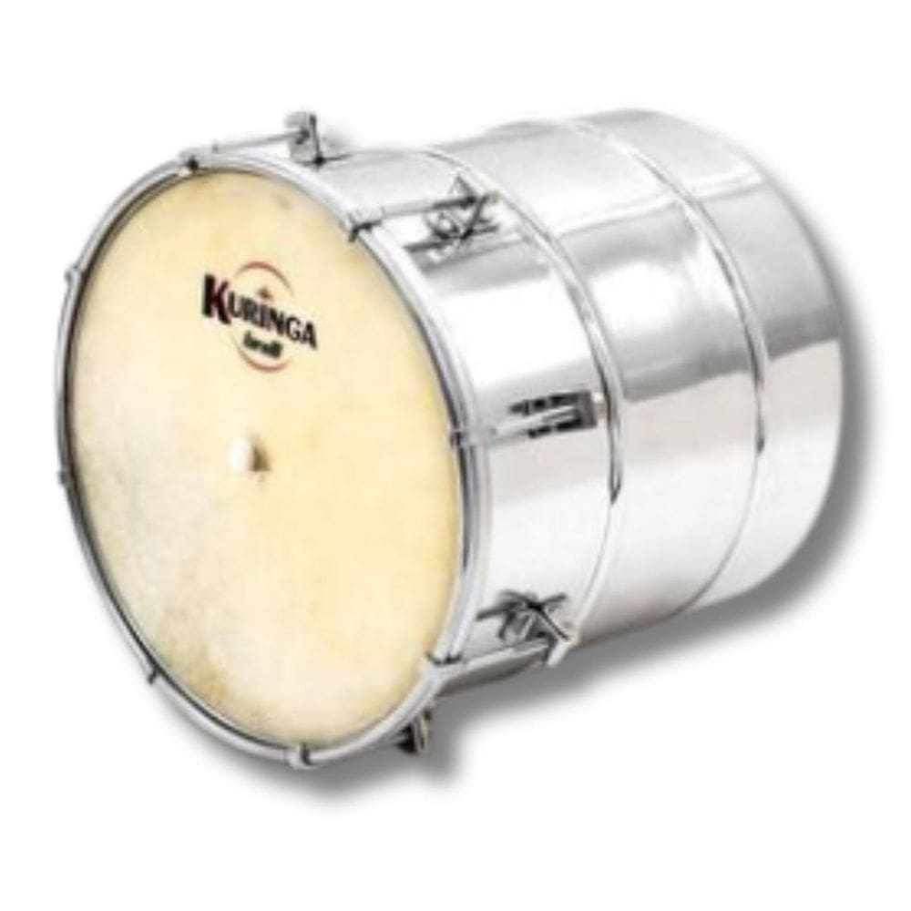 Cuíca 6`` Em Alumínio Polido Kuringa Couro