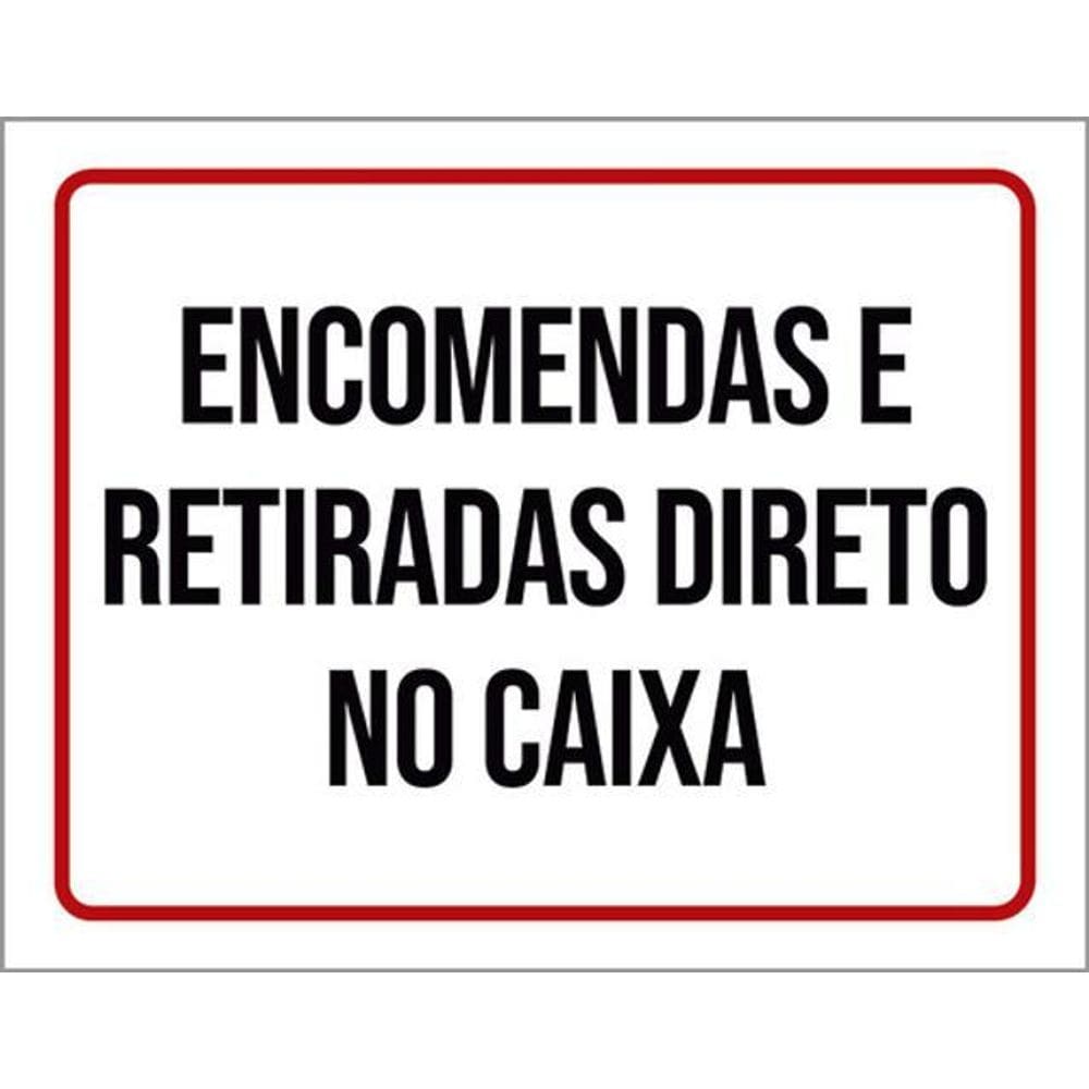 Kit 5 Placas Encomendas Retiradas Direto Caixa 36X46