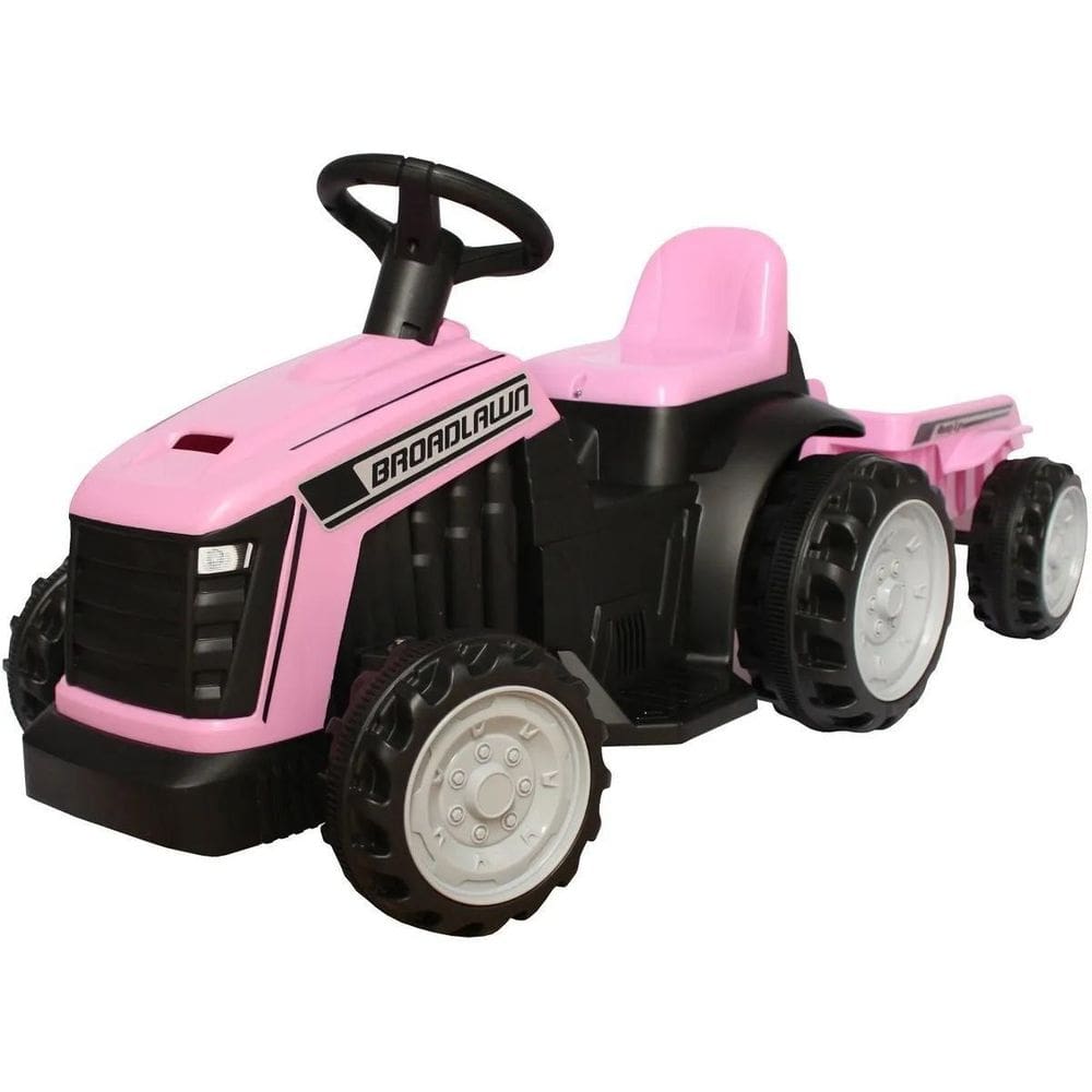 Mini Trator Elétrico Infantil 6V Com Reboque Rosa
