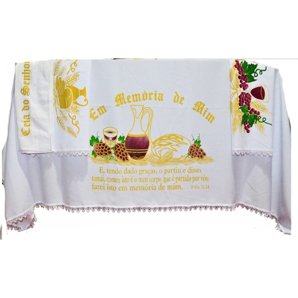 Kit 4 Peças De Toalhas De Decoração Para Santa Ceia 2 Mts