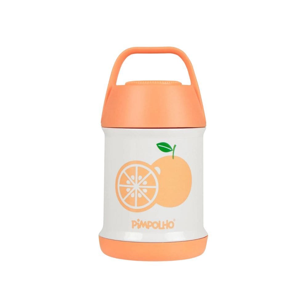 Pote Termico Inox 450Ml Bege/Laranja - Pimpolho
