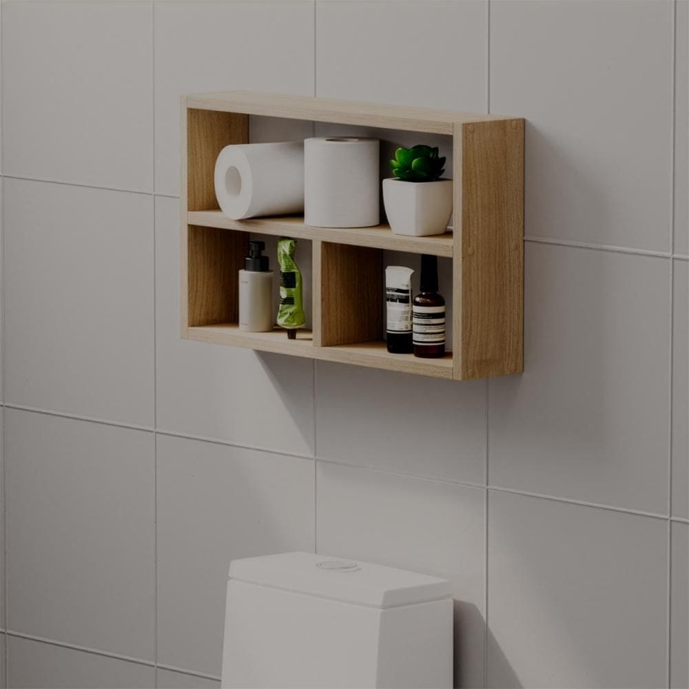 Nicho Decorativo Pequim Carvalho para Banheiro Lavabo