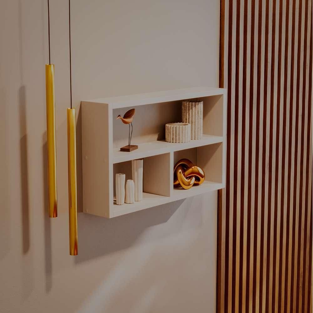 Nicho de Parede Decorativo Branco Pequim para Sala Quarto Hall