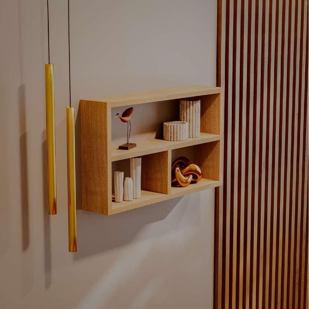 Nicho de Parede Decorativo Carvalho Pequim para Sala Quarto Hall