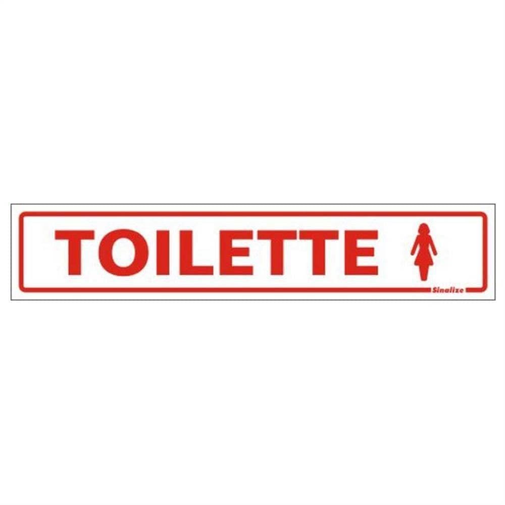 Placa de Poliestireno Autoadesiva 5x25cm Toilette Feminino 200 Ah Sinalize Placa 5x25 Toilette