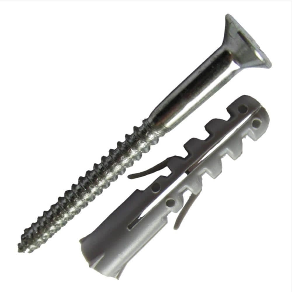 Bucha 6mm Nylon com Parafuso Para Madeira Cabeça Chata 4,2x40 Cartela 06 Peças Pmb408 Foxmix Pa