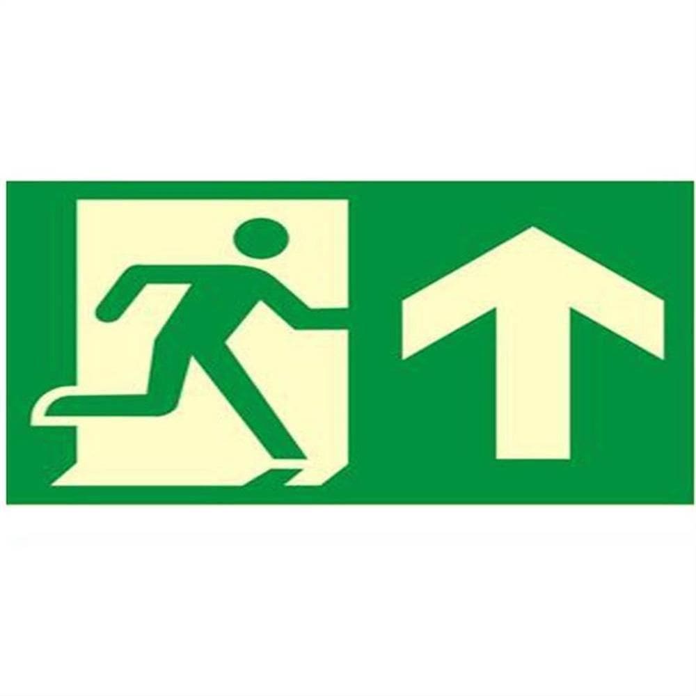 Placa de Pvc Fotoluminescente Autoadesiva 15x30 Seta Para Cima 315 Ac Sinalize Placa Pvc Fotol.