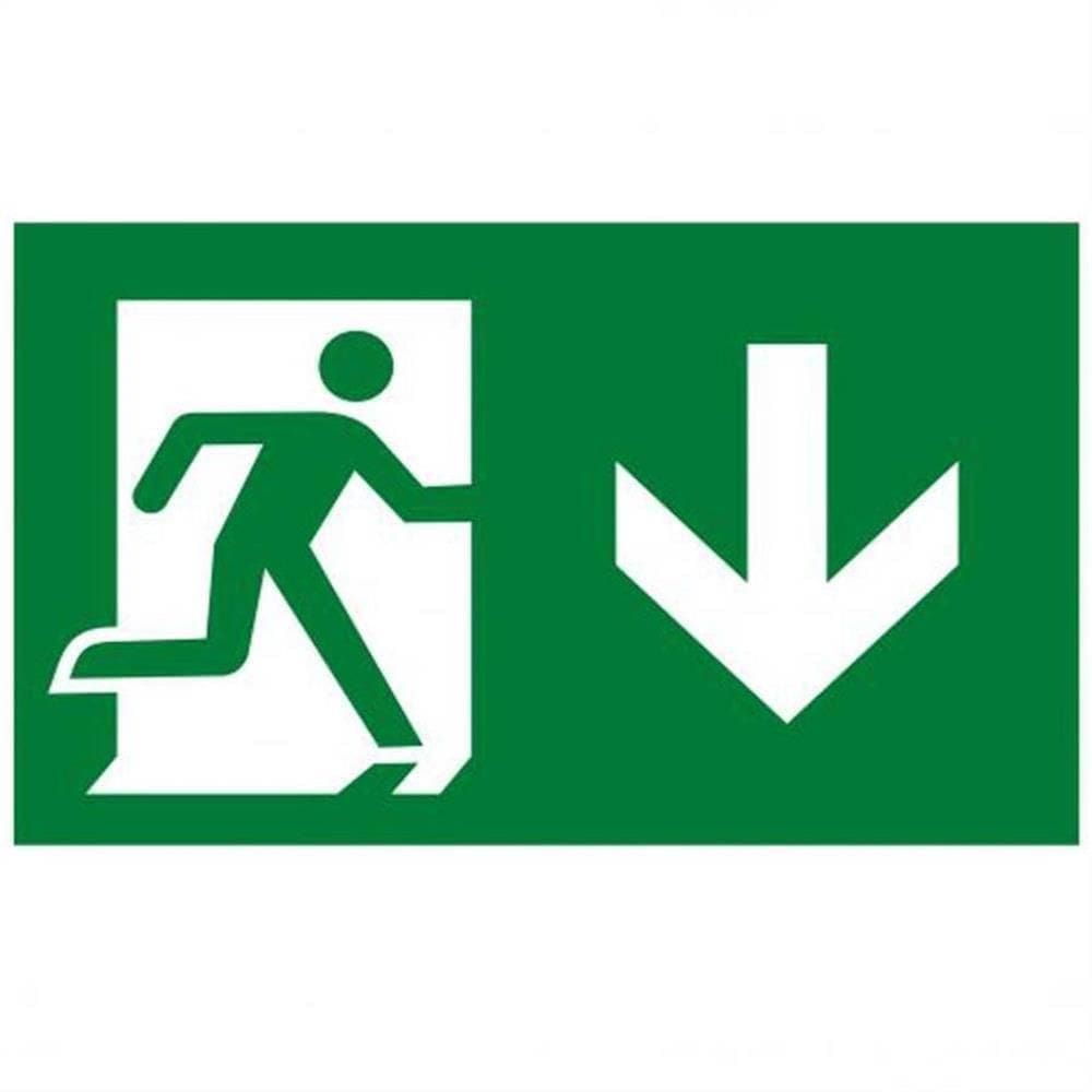 Placa de Pvc Fotoluminescente Autoadesiva 15x30 Seta Reta Para Baixo 315 Ao Sinalize Placa Pvc