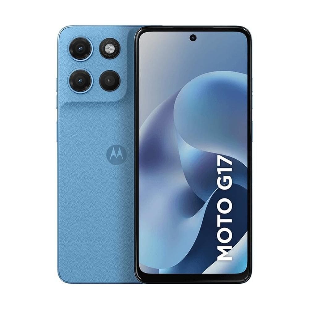Smartphone Motorola Moto G17 128GB - Azul Claro, 12GB (4GB RAM + 8GB RAM Boost), Câmera 50MP e Tela 6,7”