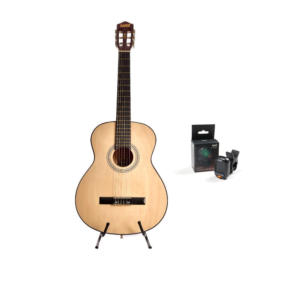 Kit Violão Land Acústico Nylon Natural Ln-39 Na + Afinador