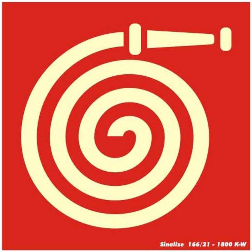 Placa de Pvc Fotoluminescente Autoadesiva 15x15 Abrigo de Mangueira 350 Aa Sinalize Placa Fotol