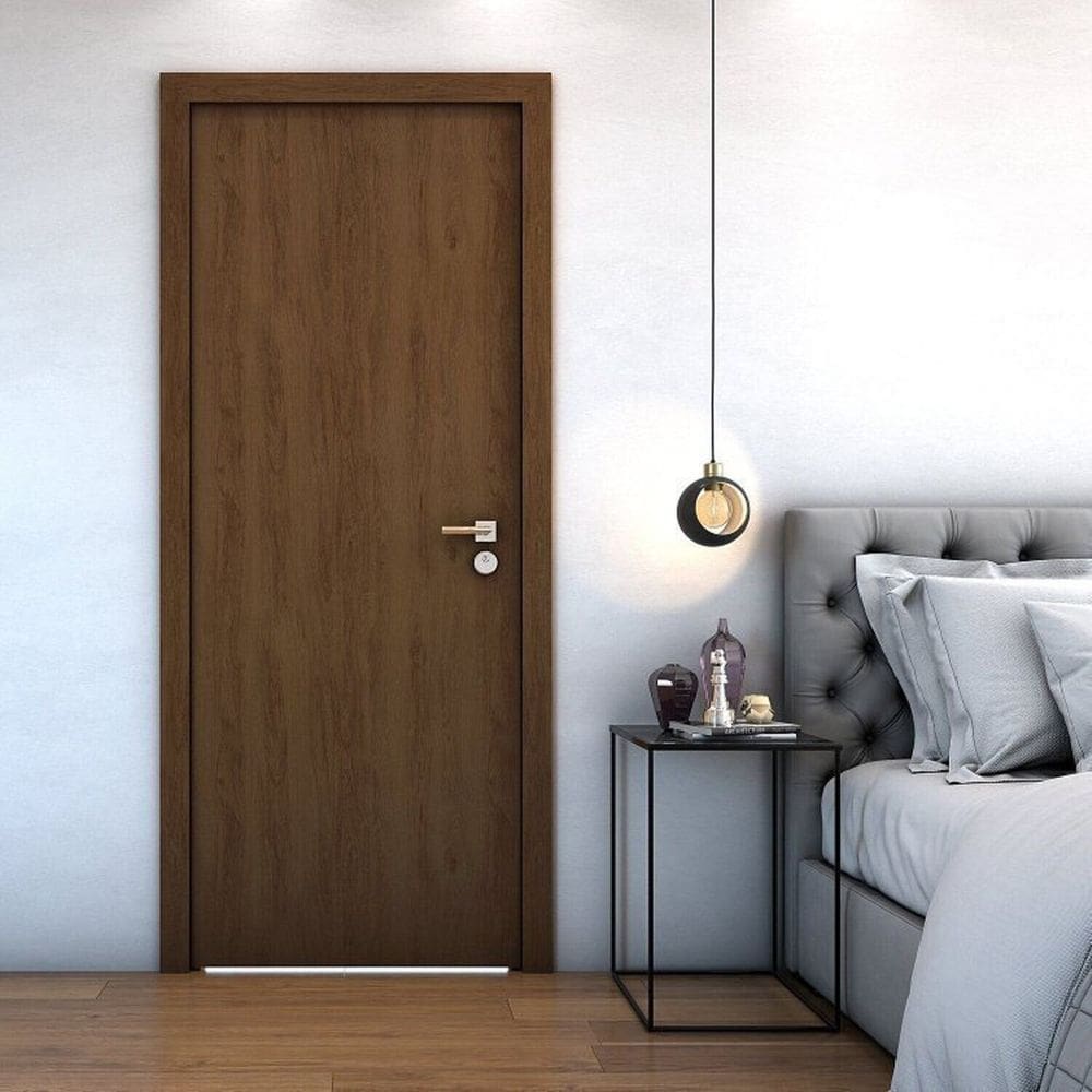 Kit 2 Folhas de Porta de Madeira Lisa 210x80 Espessura 3,5cm Imbuia