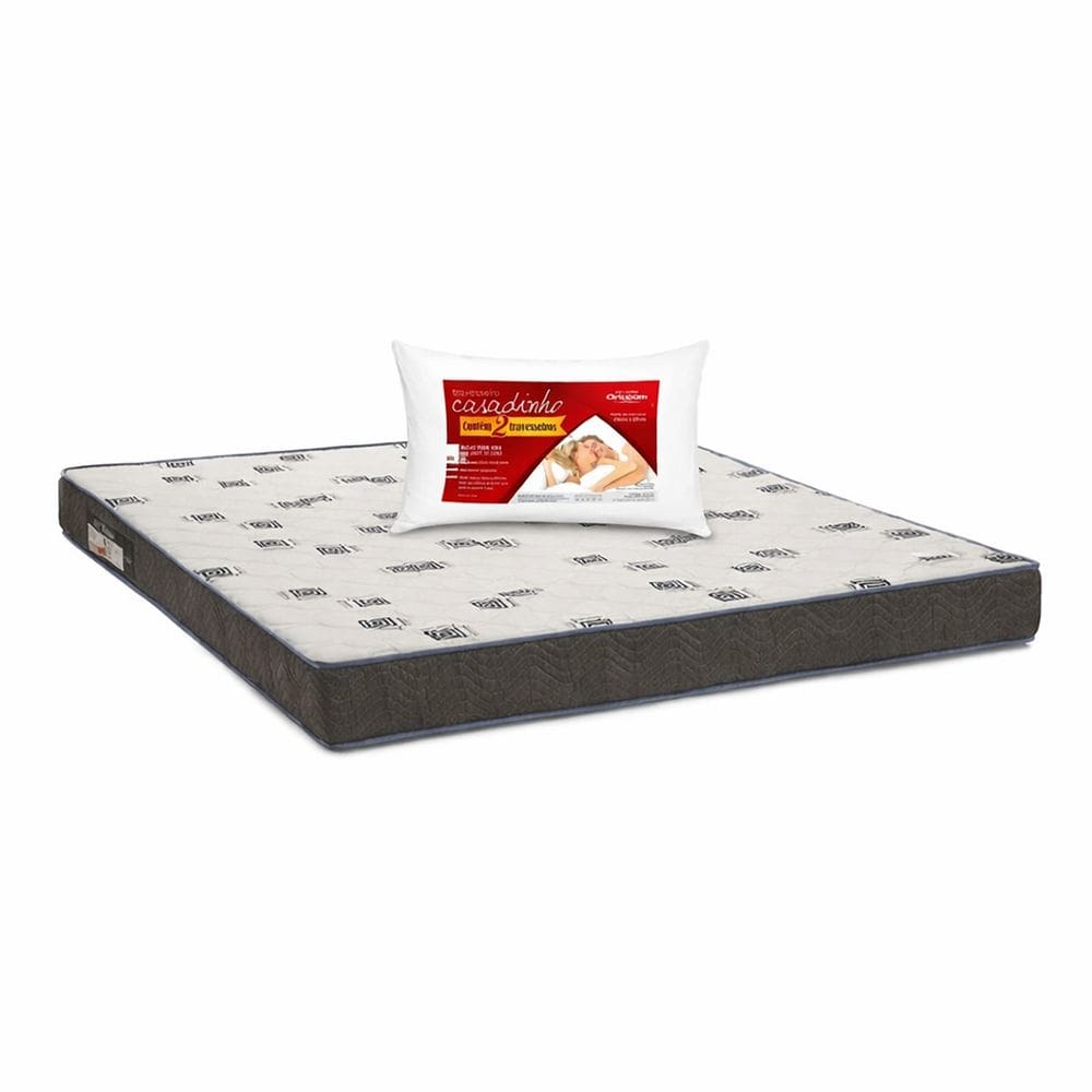 Colchão Queen Ortobom Light D33 158x198x20 + 2 Travesseiros