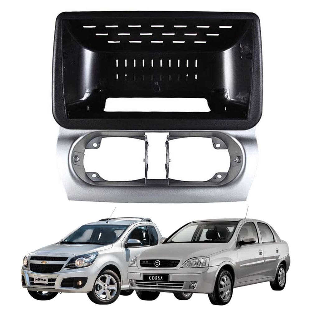 Moldura 9 Polegadas Corsa Maxx/Premimum 2004 à 2012 Montana 2003 à 2010 Preta Prata Expex Epx9gm026