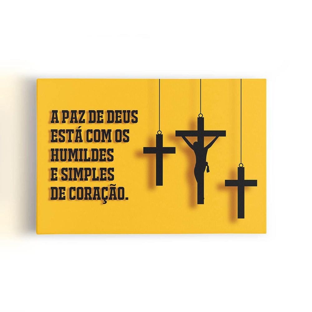 Quadro A Paz De Deus Jesus Cristo Cruz Canvas 60X40Cm