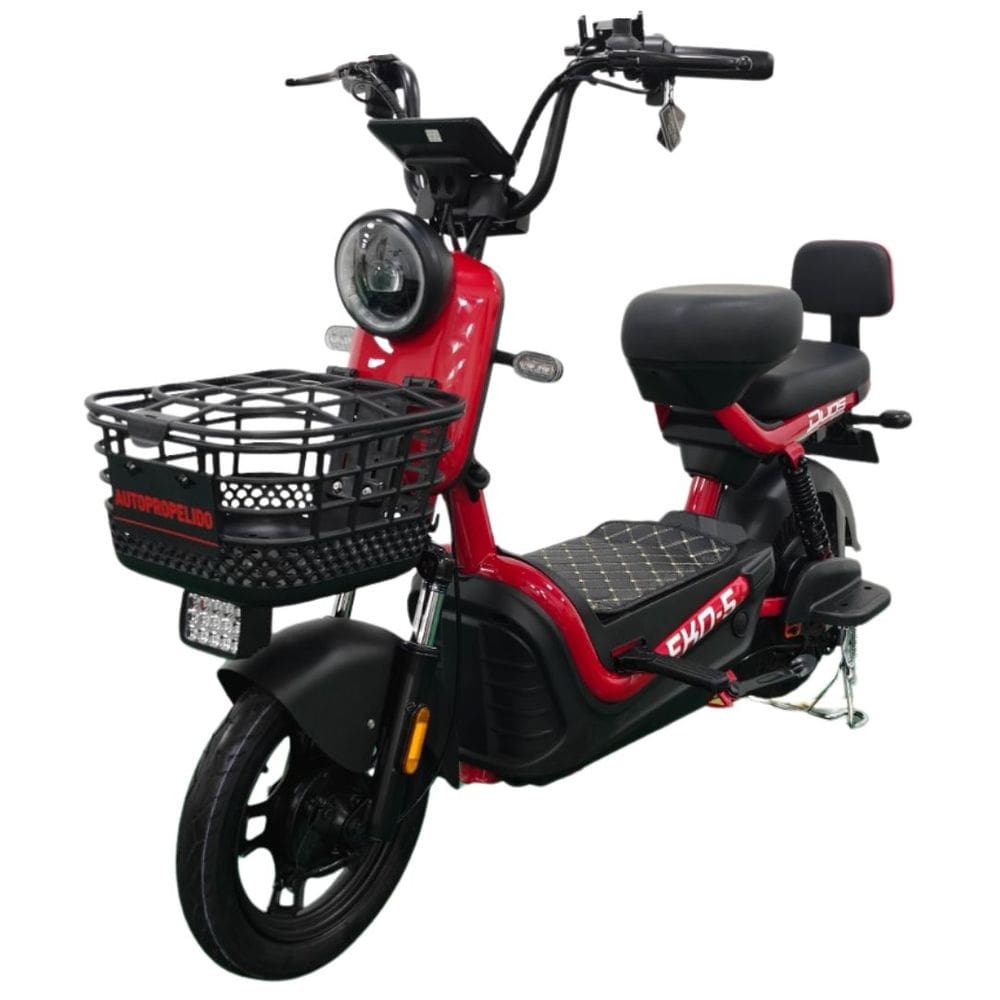 Bicicleta Scooter Elétrica 600W Alarme Eko-5 Vermelha Duos