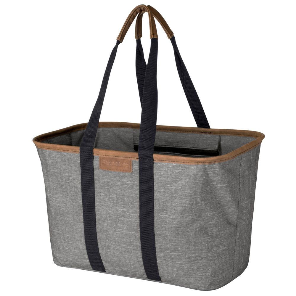 Sacola dobrável CleverMade LUXE Heather Grey/Black 30L