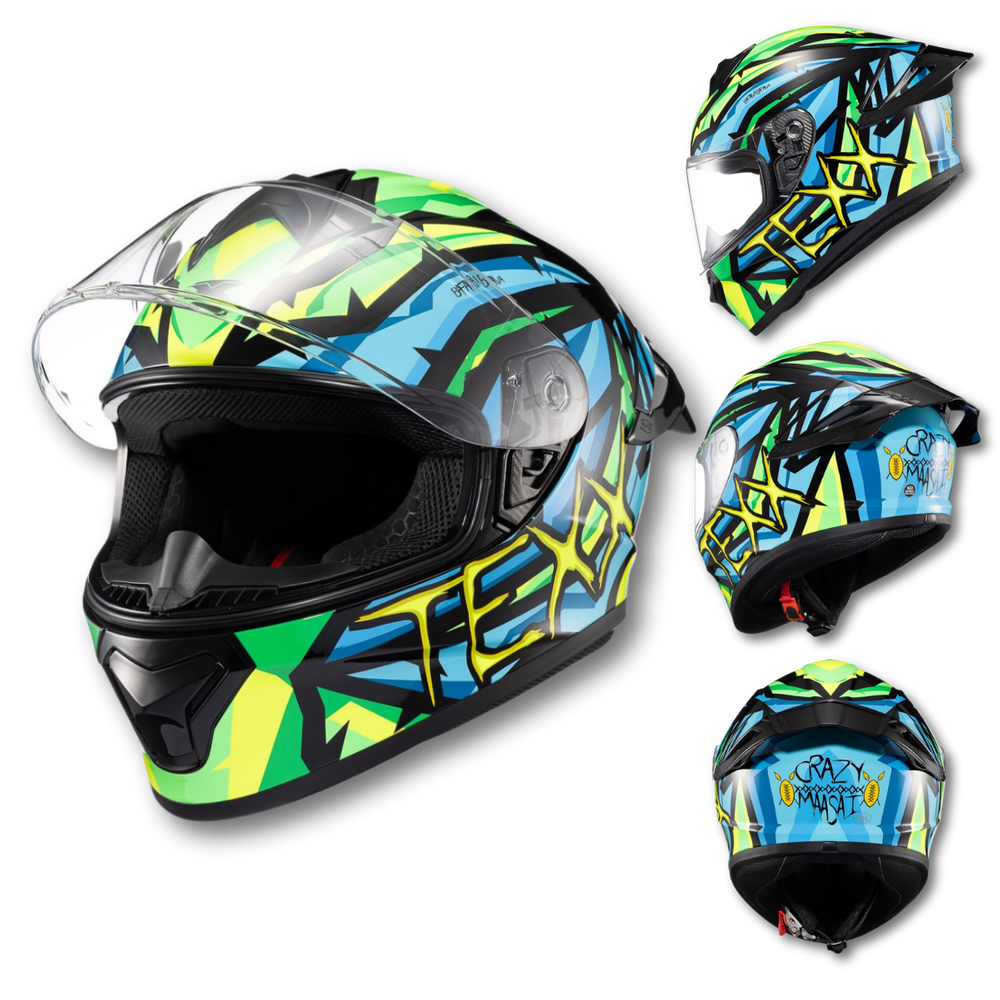 Capacete TEXX Spihe Maasai Verde Azul