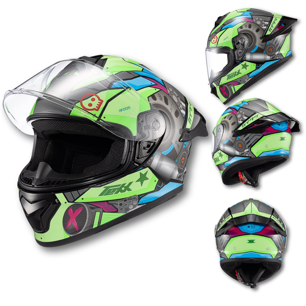 Capacete TEXX Spihe Gear Verde Azul