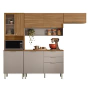 Armário De Cozinha Completa Com Balcão 8 Portas 2 Gavetas 2,50m Alba Demóbile