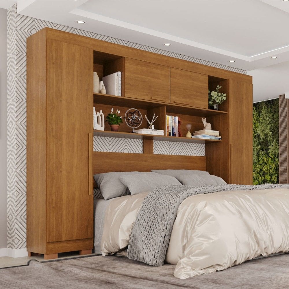 Guarda-Roupa Casal Modulado Odin Premium com Pés 4 Portas Cinamomo - Pnr Móveis