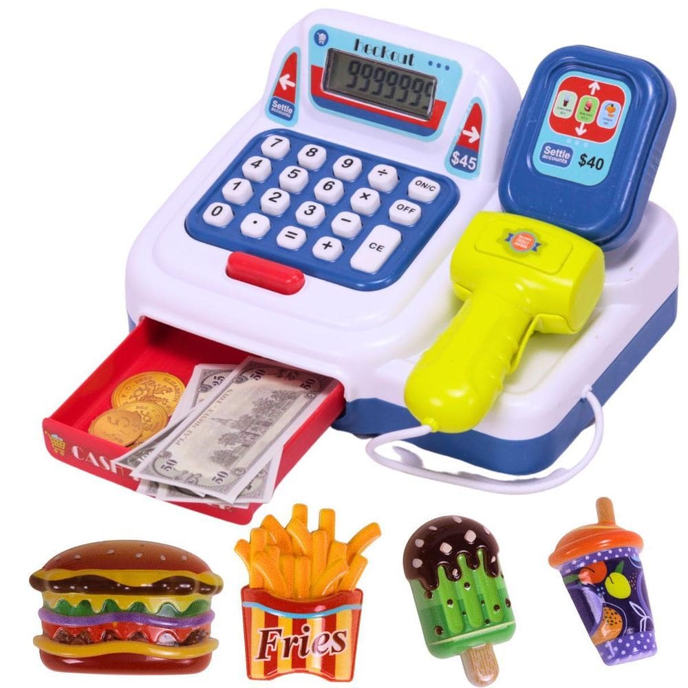 Caixa Registradora Lanchonete Luz Som Azul Castela