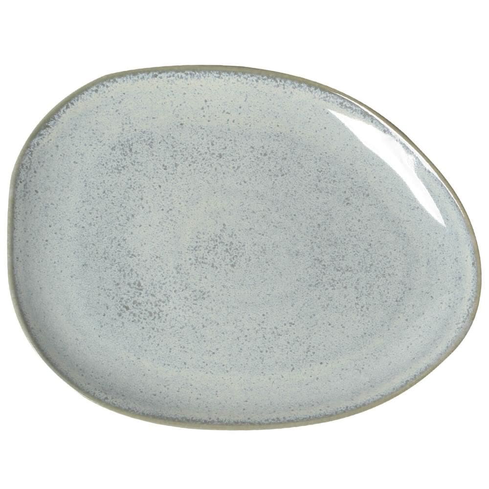 Conjunto com 6 Pratos Raso Oval Orgânico Green Granite 31x24x2,5cm