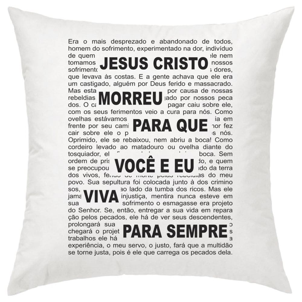 Almofada Decorativa Gospel Jesus Morreu Por Você 30 X 30 Cm