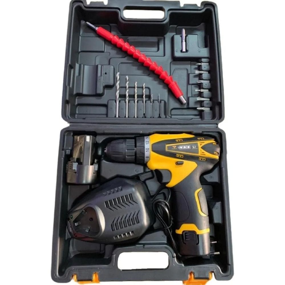 Parafusadeira Furadeira 26V + 2 Baterias + 18 Peças