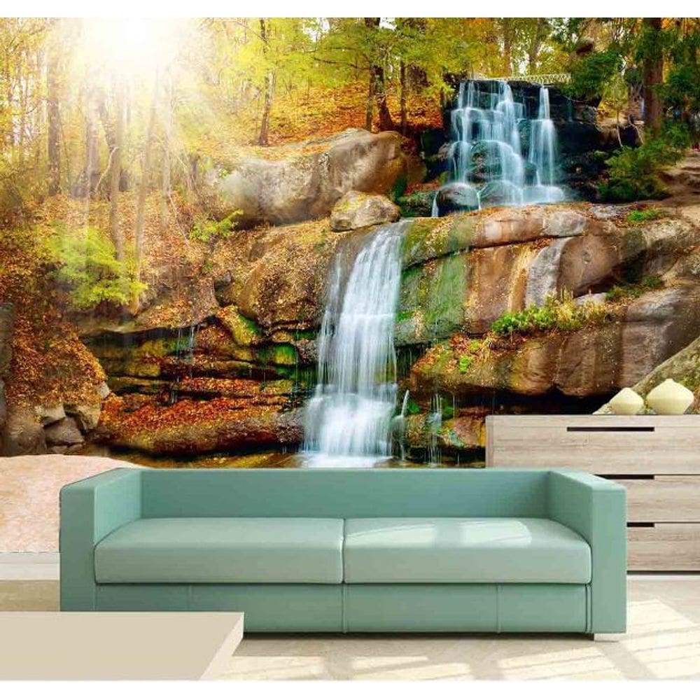 Papel de Parede - Painel Adesivo Cachoeira 3D 1M² na 007