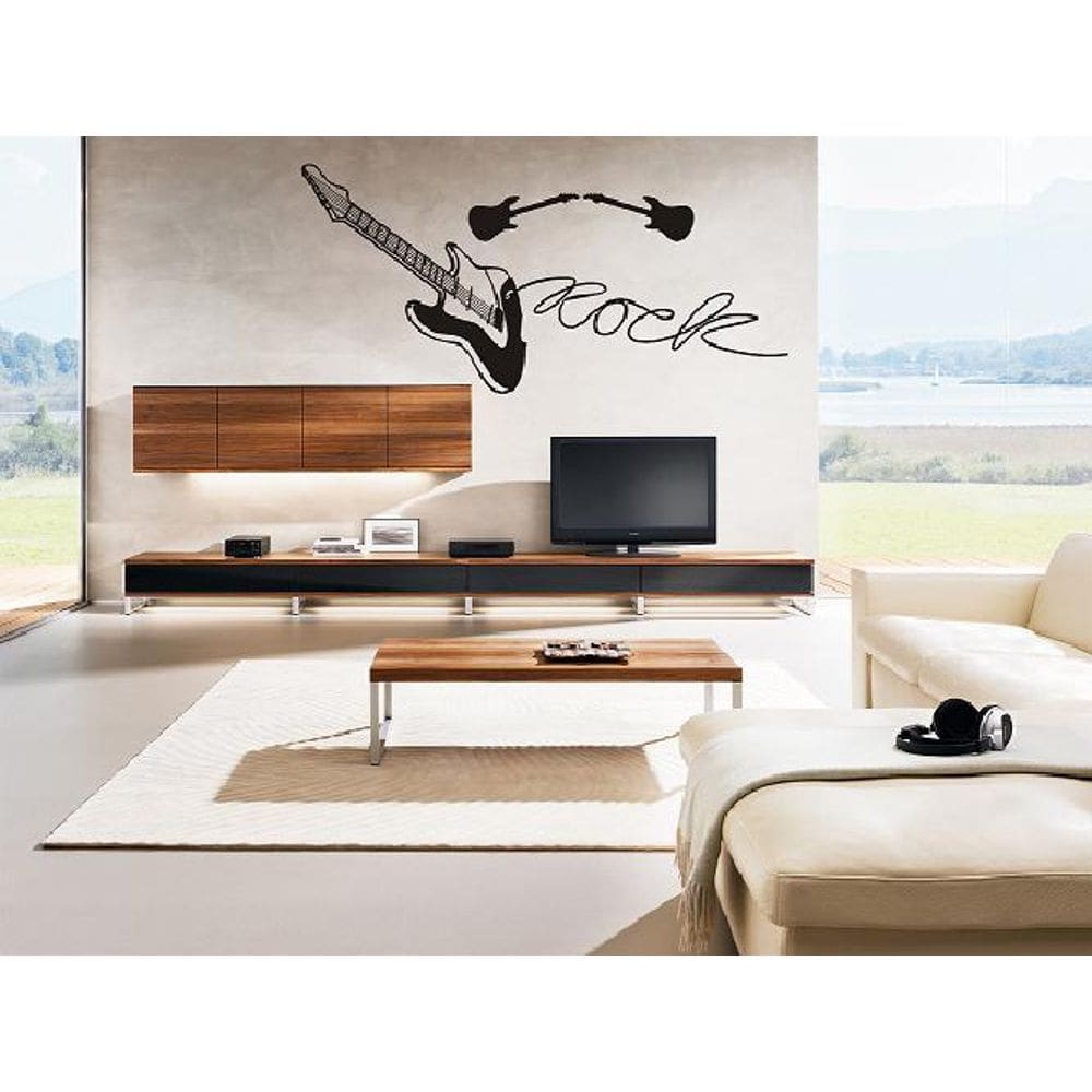 Adesivo Decorativo De Parede Nota Musical Guitarra Rock