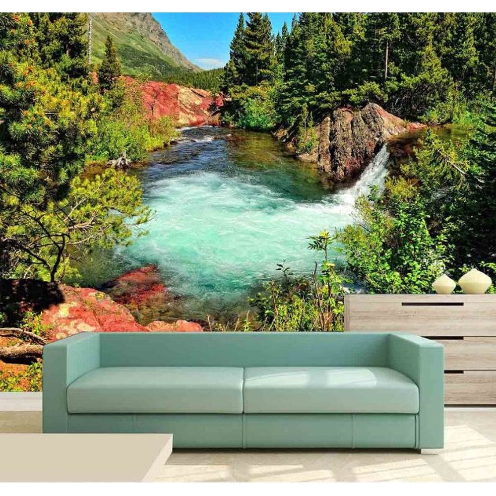 Papel de Parede Painel Fotográfico Cachoeira 3D 1M² na 059