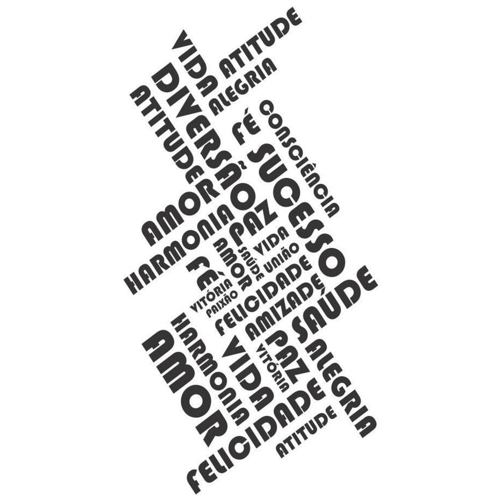 Adesivo De Parede Palavras Pensamentos Paz Sucesso Fé Amor