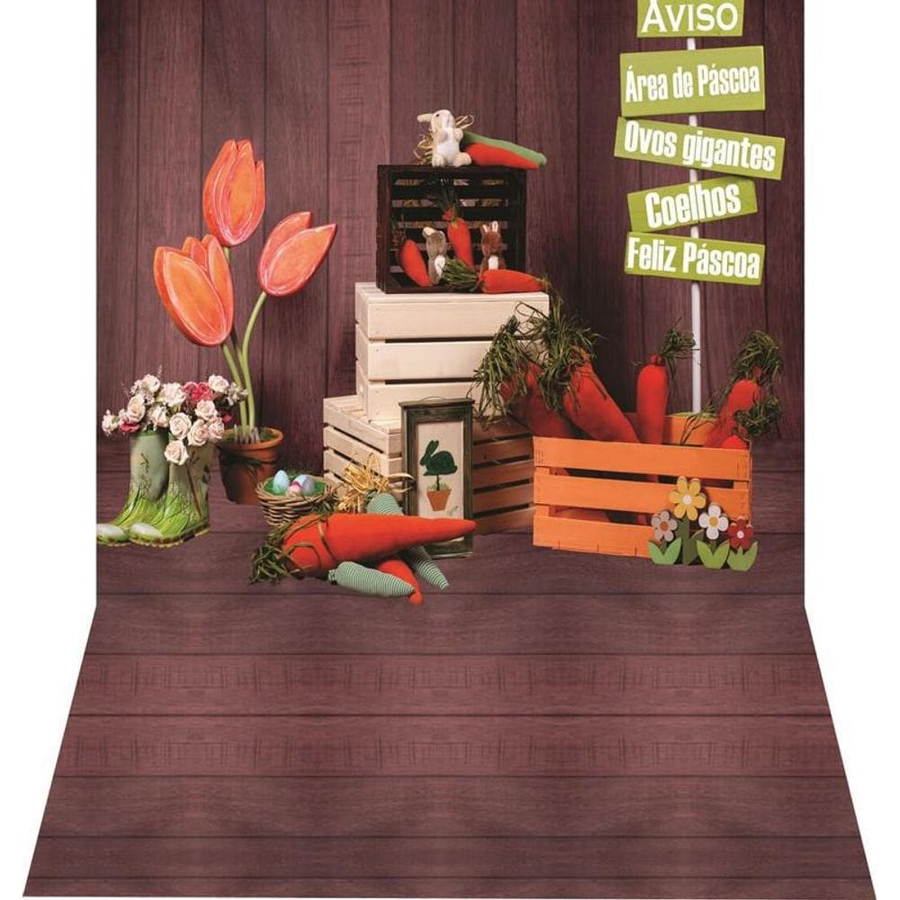 Fundo Fotográfico Newborn Em Tecido Páscoa 1,50X2,20