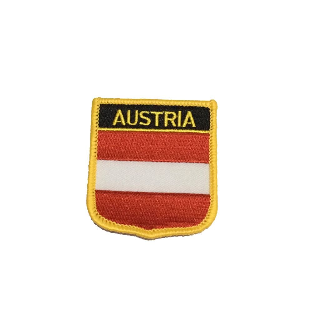 Patche Aplique Bordado Escudo Da Bandeira Da Áustria 6x7 cm